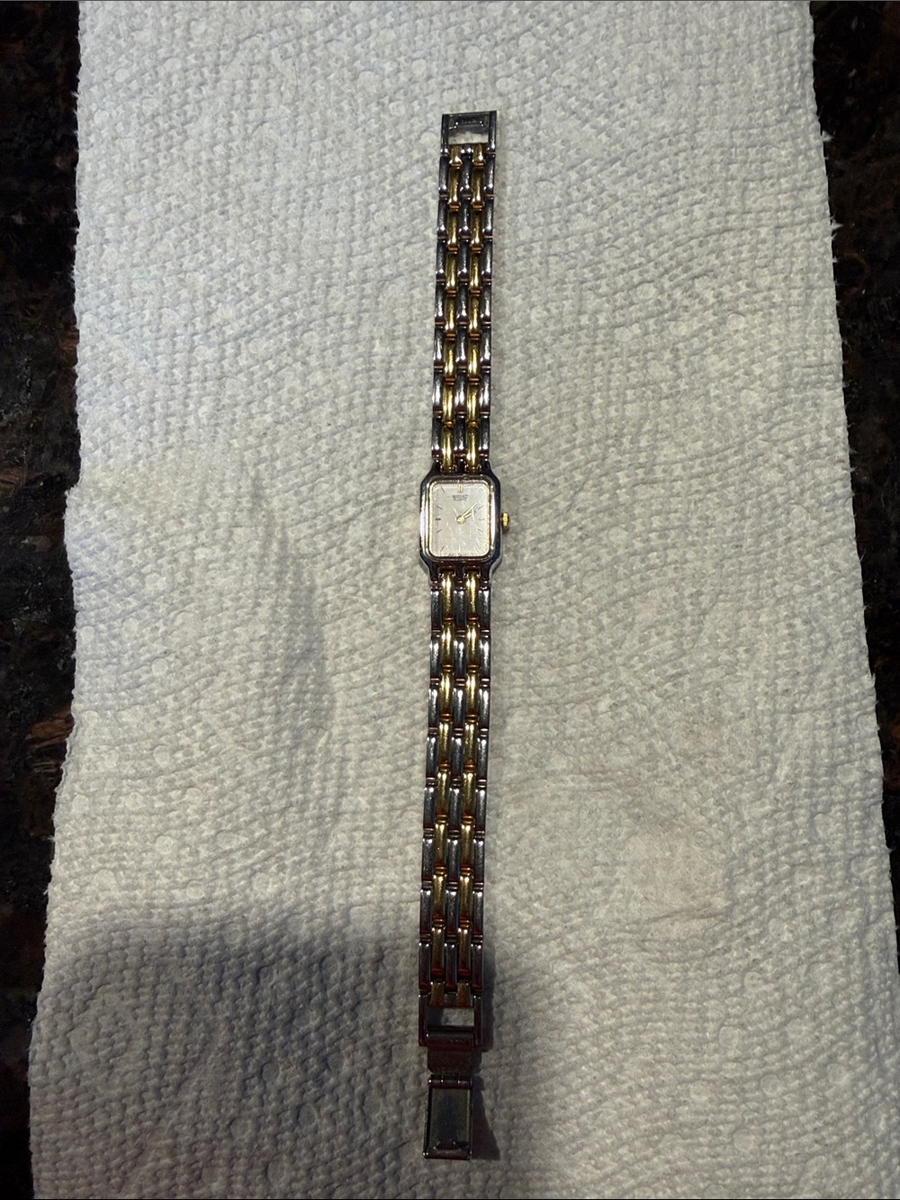 Vintage SEIKO Two-Tone Gold & Silver Women’s Panther Link Bracelet Watch-Preowne